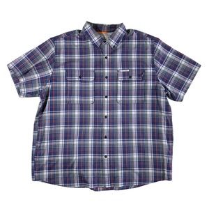 Field & Stream XXL 2XL Mens Fishing Shirt Tartan Plaid Mesh Lined Button Up Blue